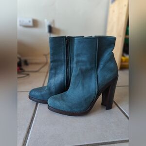 Rag & Bone  Ankle Heeled platform Suede lagoon blue Boots booties